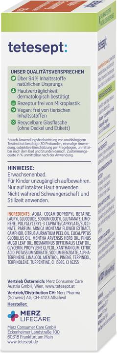 Nutritional values and ingredients Tetesept Health bath muscle relaxation 125 ml (125 ml, Bath oil)