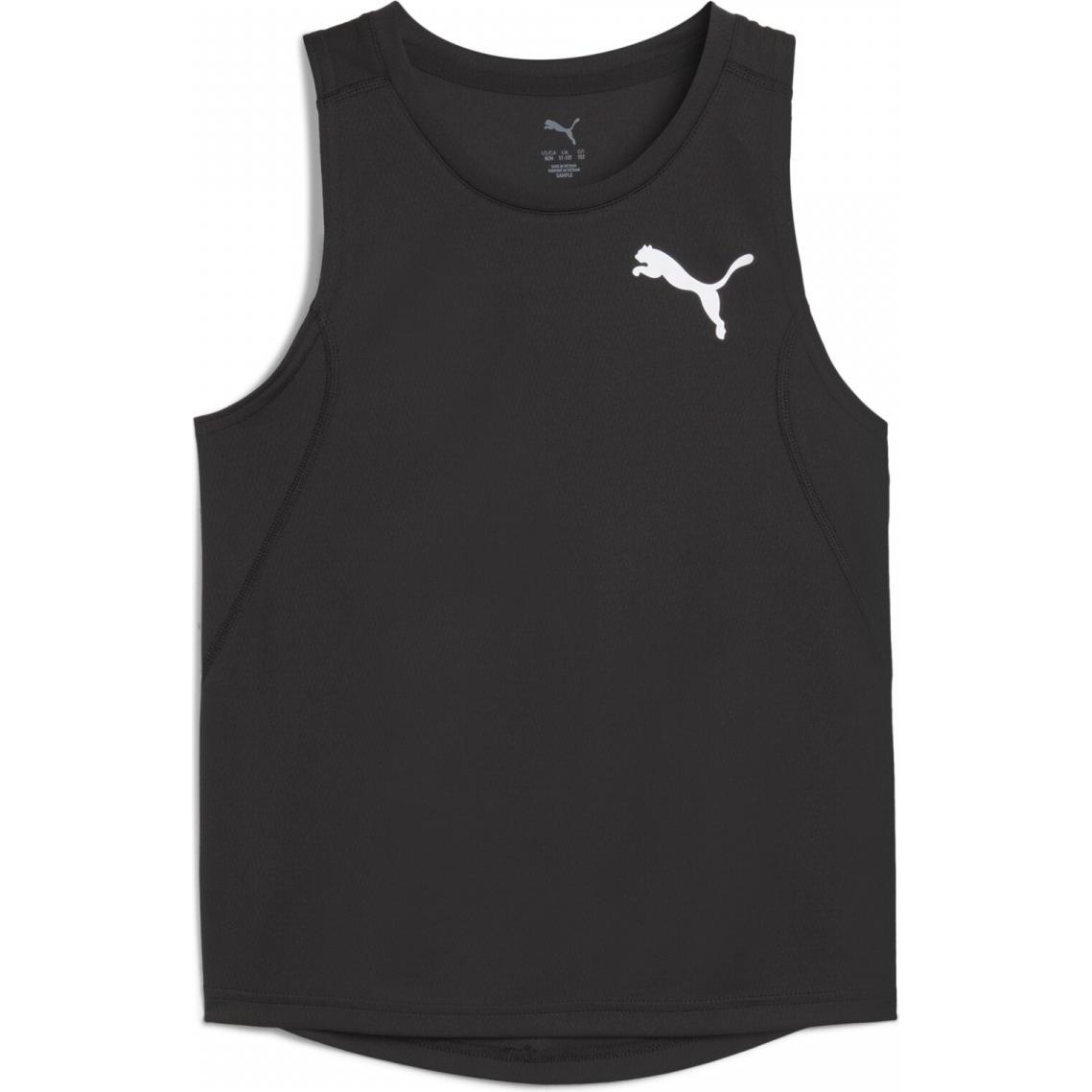 Puma, Jungen, Sportshirt, Y Cross The Line Singlet 3.0 (128), Weiss, 128