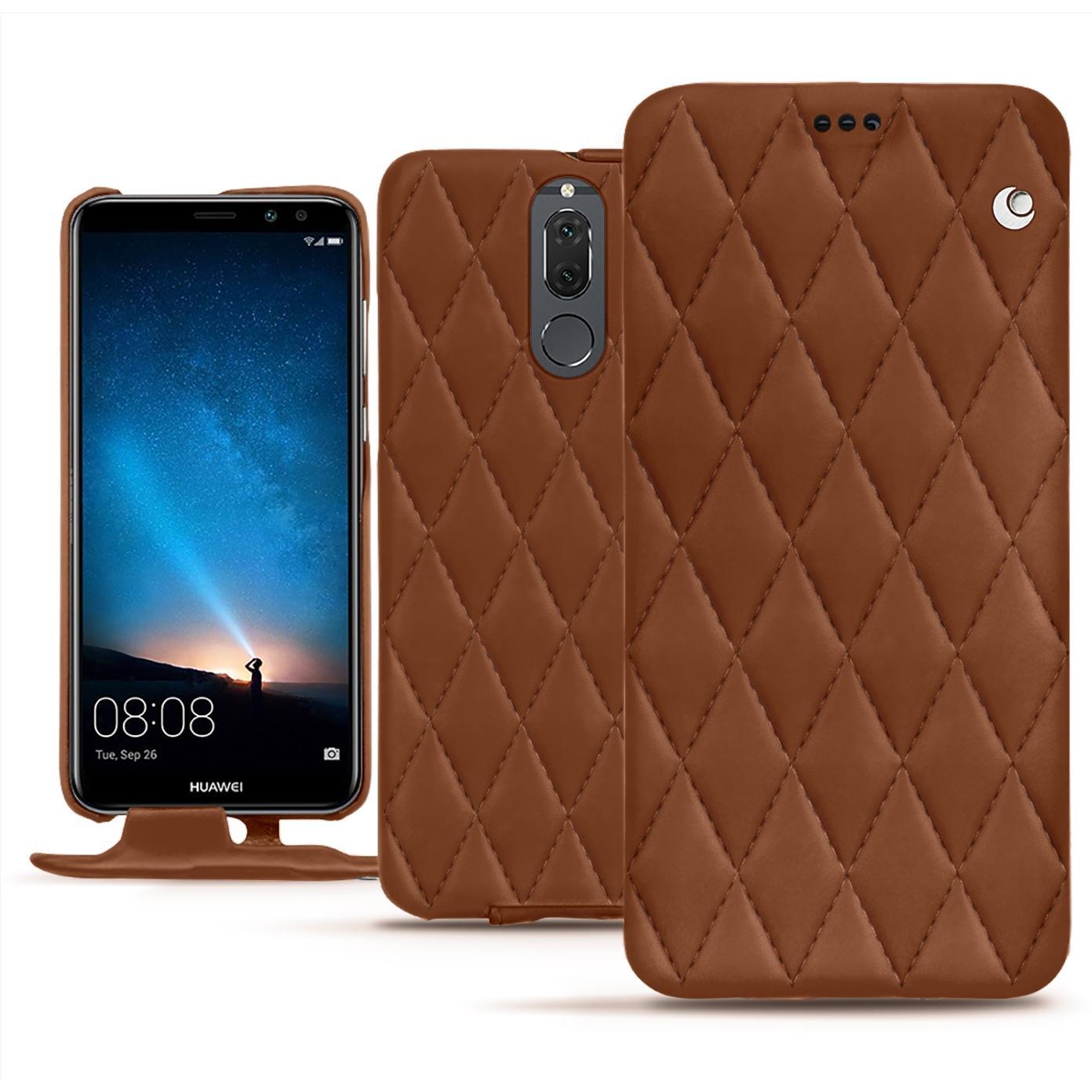 Noreve Lederschutzhülle vertikal (Huawei Mate 10 Lite), Smartphone Hülle, Braun