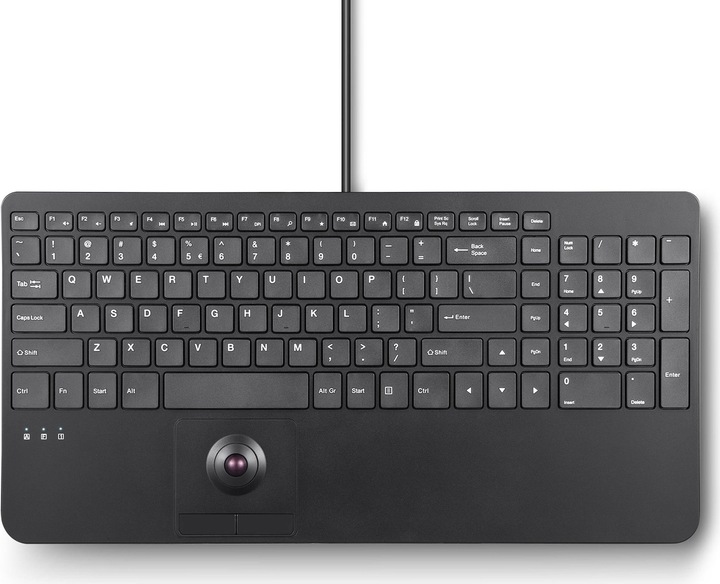 Perixx PERIBOARD-538 H FR, Clavier USB filaire avec trackball - touches de cisaillement - 2 hubs USB en (DE, Filaire)
