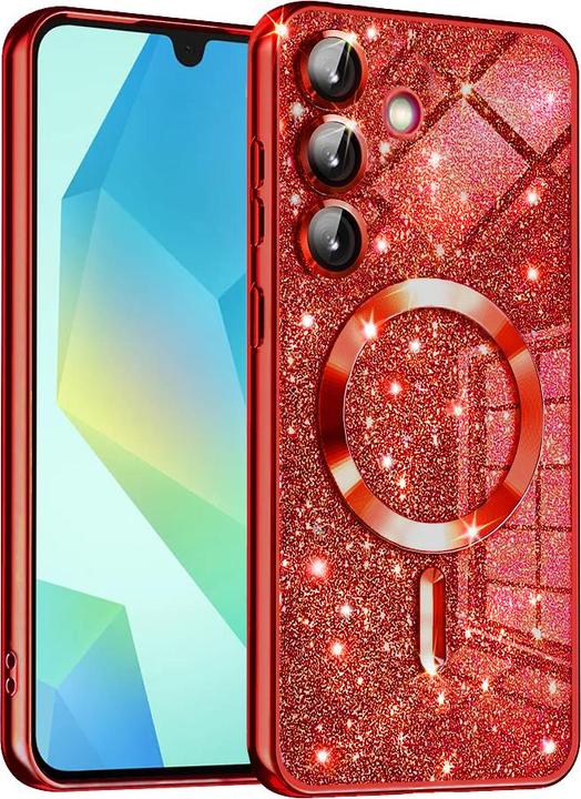 Actual product image Techsuit - Luxury Glitter MagSafe - Samsung Galaxy A16 4G / A16 5G - Red (Samsung Galaxy A16, Samsung Galaxy A16 5G)