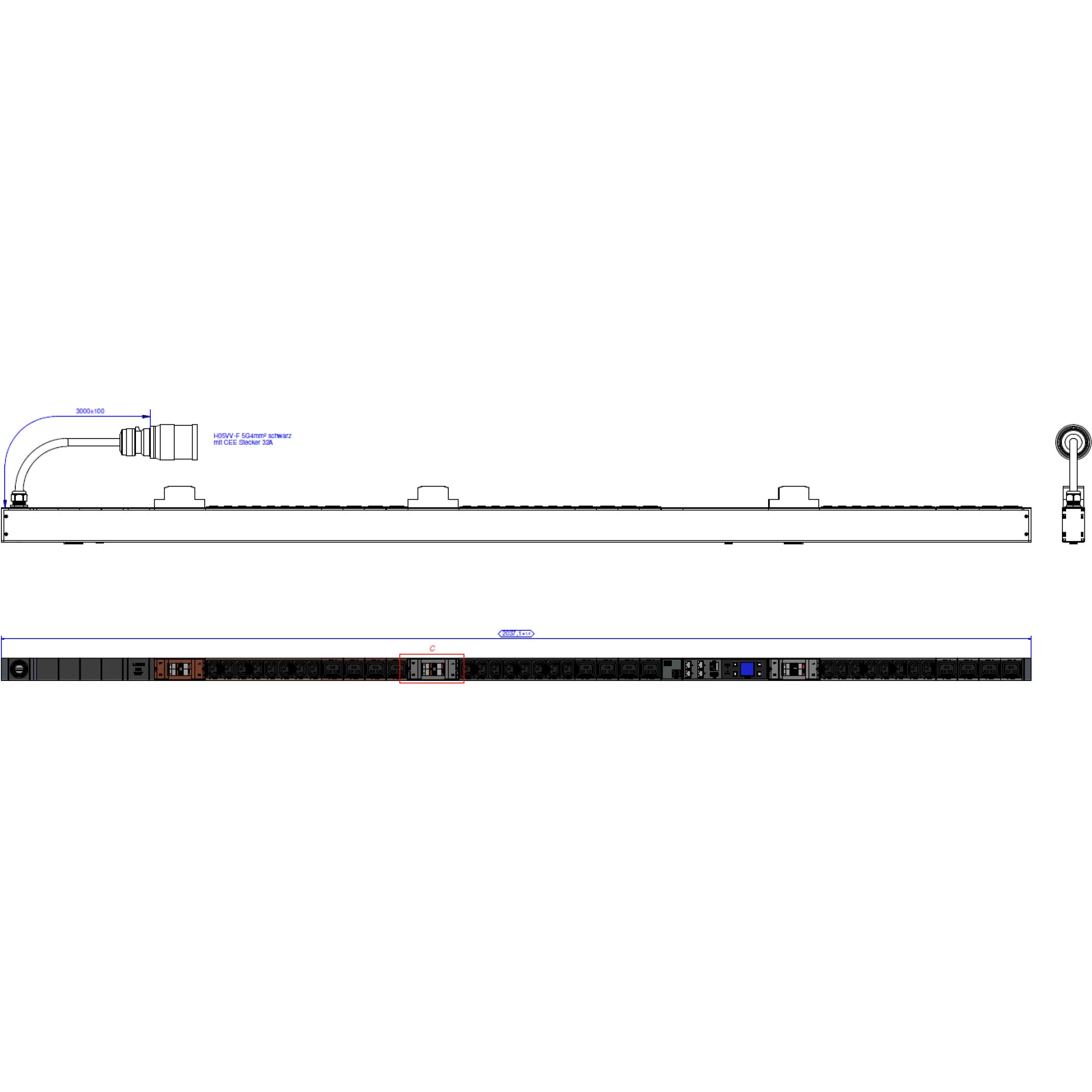 Bachmann BN3000 RCM 24xC13 12xC19 6xLS Messung pro Phase Diffmessung, USV Zubehör
