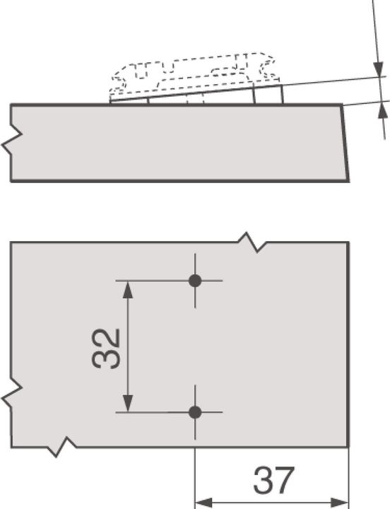 Produktbild Blum Winkelkeil für Kreuzmontageplatten -5°