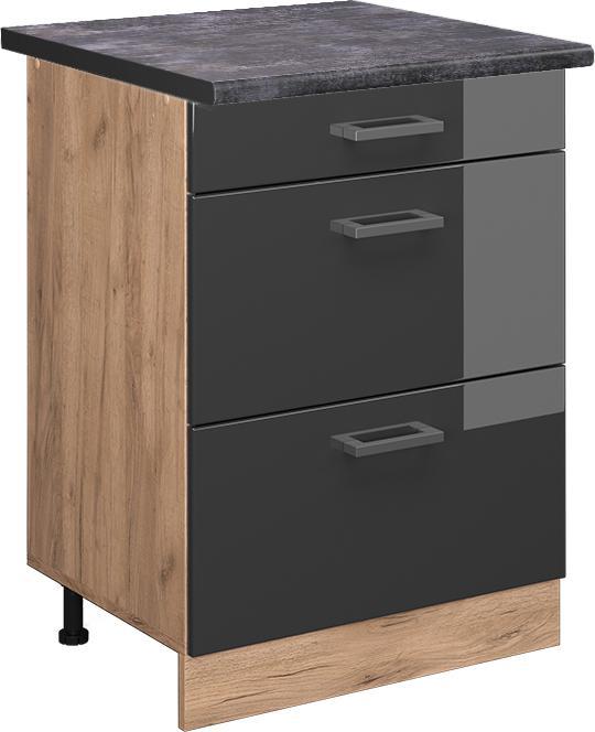 Anthrazit hochglanz, Goldkraft Eiche