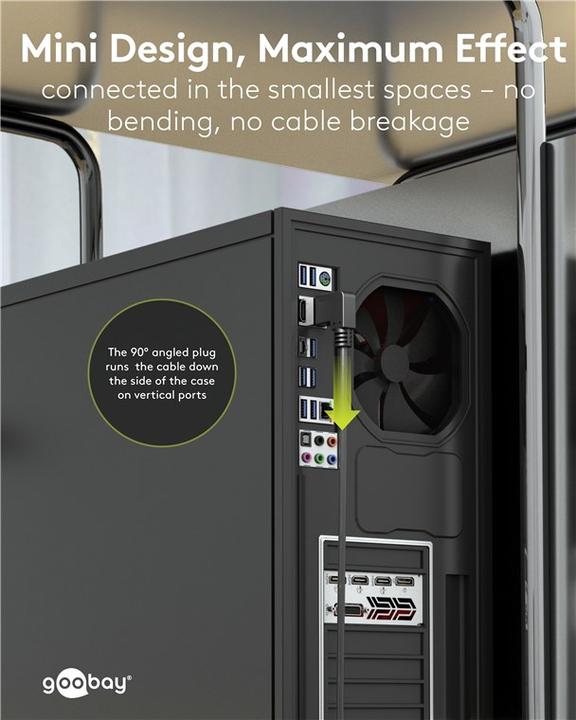 Image du produit Goobay DisplayPort-Kabel 2.0/2.1, 54 Gbit/s (1 m)