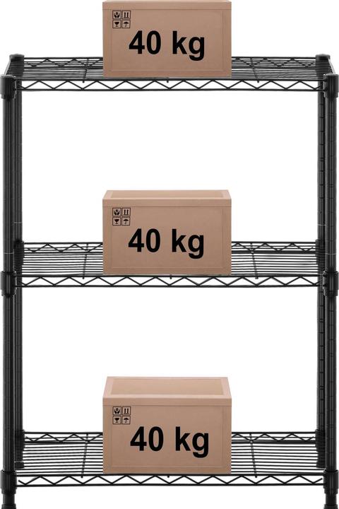 Produktbild Royal Catering Metallregal Steckregal Haushaltsregal Standregal 60x35x77 cm 120 kg schwarz (60 x 35 x 77 cm)