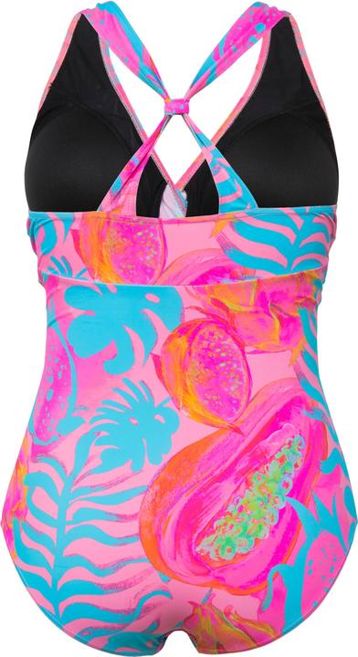 Actual product image Ulla Popken Neon Leaf Print One Piece Swimsuit (54)