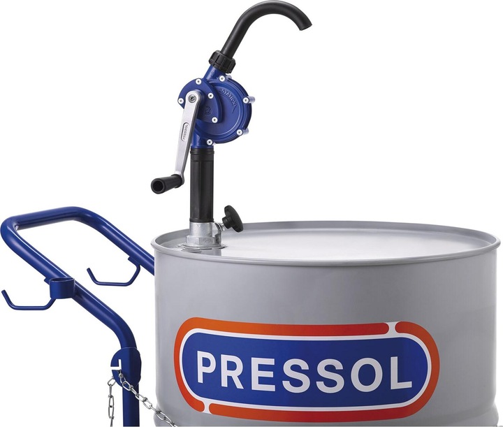 Actual product image Pressol Crank operated hand pump, pump rate 15 l/min, with drainage elbow, for oil