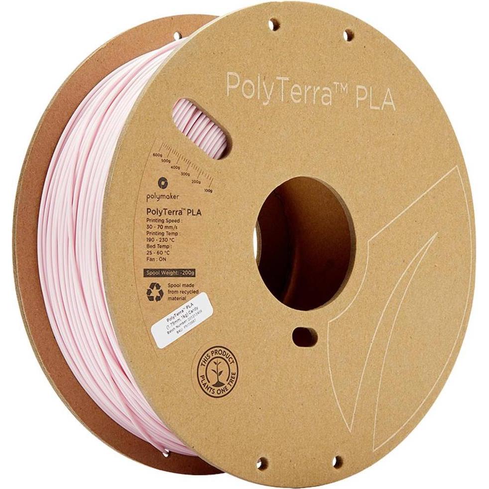 Polymaker PolyTerra (PLA, 1.75 mm, 1000 g, Pink), 3D Filament, Pink