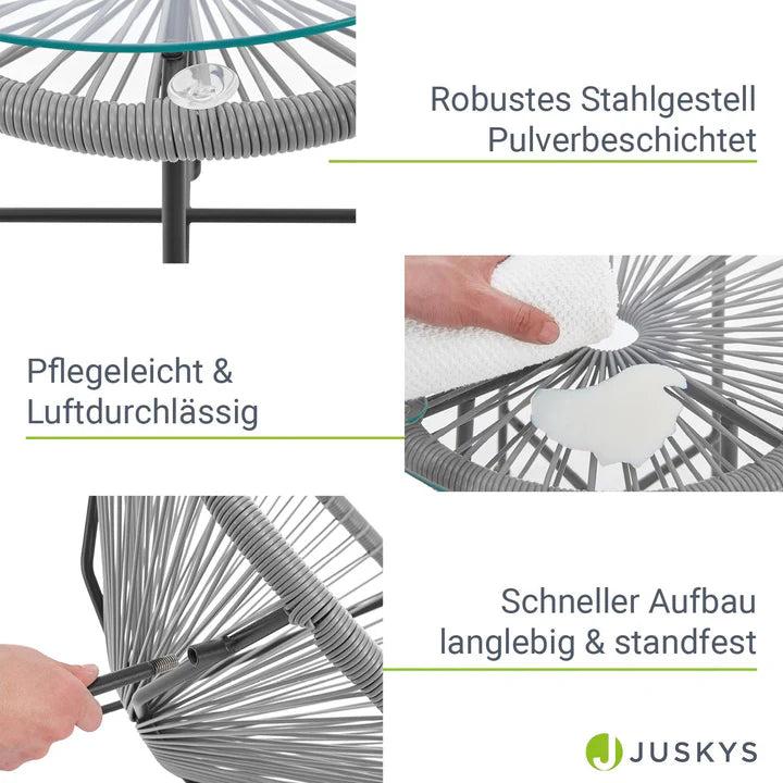 Actual product image Juskys Ostana balcony furniture set in retro design (45 cm)