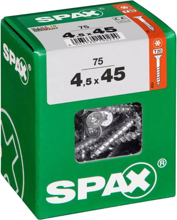 Produktbild Spax DIY Universal Senkkopf T-STAR plus TGW WIROX A9J 4x45 L 100 St. (100 Schrauben pro Stück)
