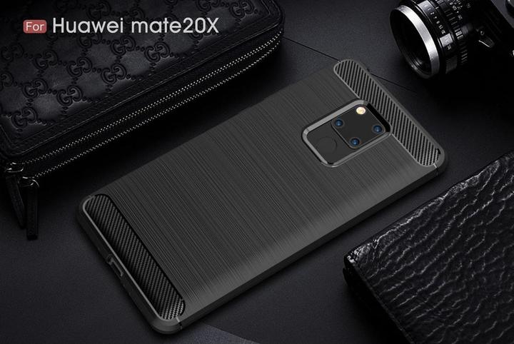 Produktbild Screenguard Huawei Mate 20 X Hülle Carbon Brushed Soft TPU (Huawei Mate 20 X)
