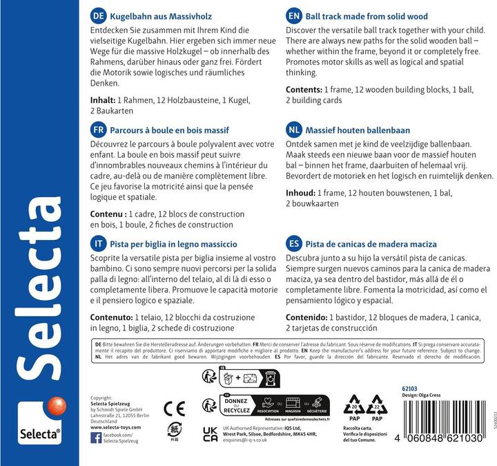 Produktbild Selecta Spielzeug Kugelbahn Labirinto 16 Teile