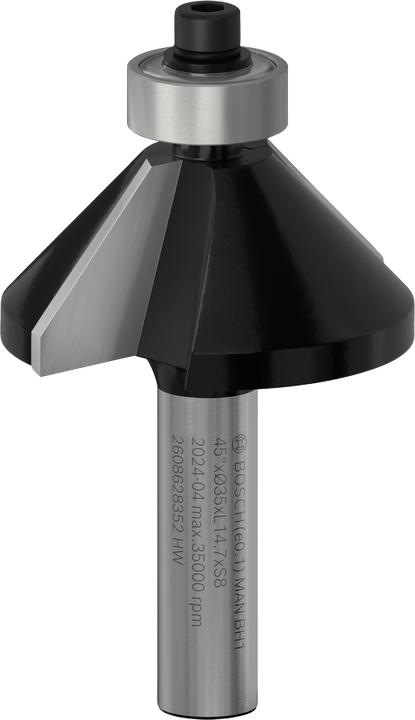 Produktbild Bosch Professional Zubehör Fasefräser, 8 mm, B 11 mm, L 15 mm, G 56 mm, 45°
