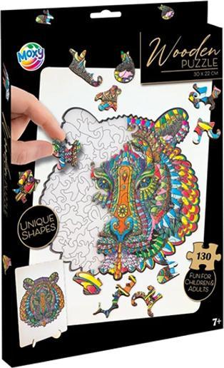 Actual product image Grafix Wooden puzzle tiger colourful 130 pieces FSC (130 pieces)