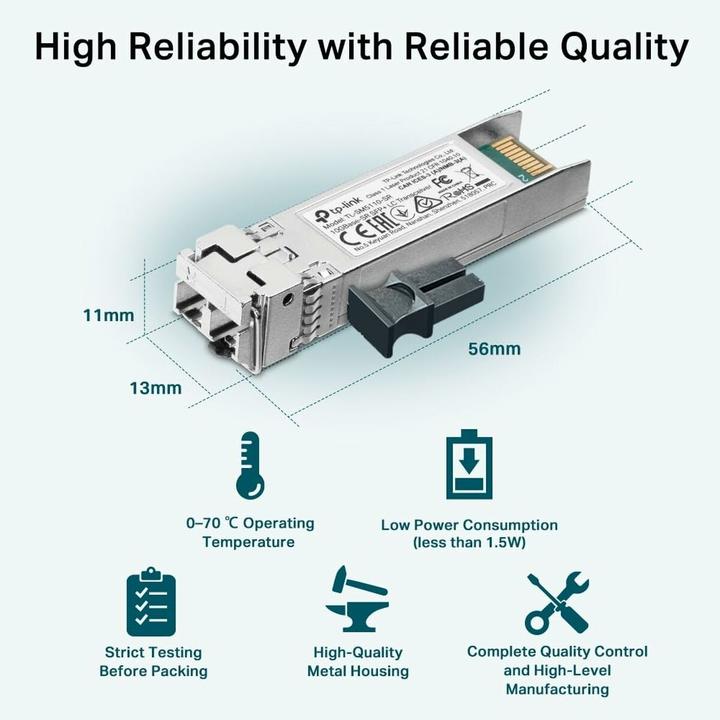 Actual product image TP-Link SM6110-SR 10G/25Gbase-SR SFP+/SFP28 LC Transceiver up to 300m for SX6632YF SG3428X and SG345