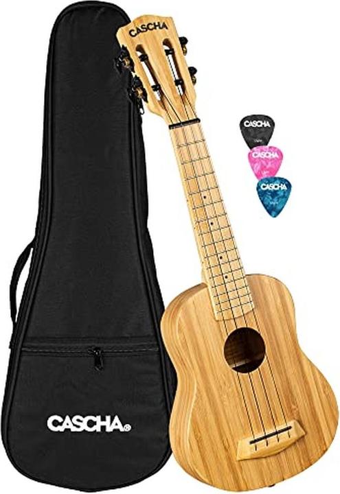 Cascha Sopran-Ukulele mit Tasche und Plektren (Sopran, Erwachsene)