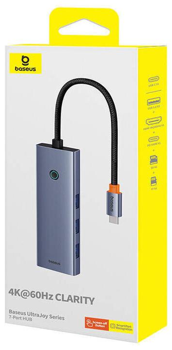 Produktbild Baseus Hub 7in1 UltraJoy, USB-C - HDMI, VGA, 4xUSB 3.0, PD (grey) (USB-C, 7 Ports)