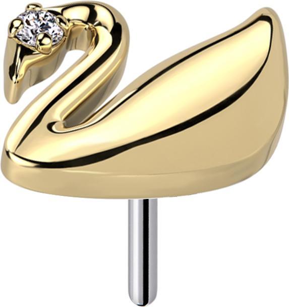 Produktbild Star Piercing Threadless Schwan vergoldet Kristall silber (ohne Messing, Titan)