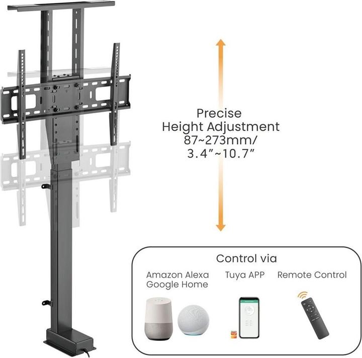Actual product image Maclean Uchwyt do telewizora MC-866T, elektryczny, wysuwany, TUYA (Table)