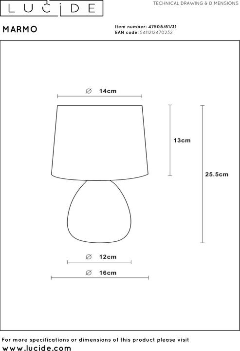 Image du produit Lucide marmo (E14)