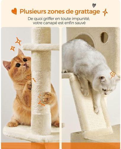 Immagine prodotto Feandrea Graffiatoio (206 cm, Beige, Beige sabbia)