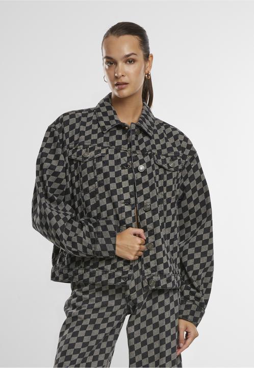Actual product image Urban Classics Ladies 80's Oversized Laser Printed Denim Jacket - 166871 (M)