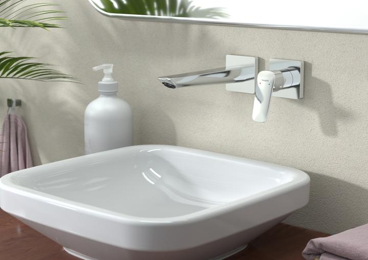 Actual product image hansgrohe HG ready-mount set LOGIS f UP 2-hole washbasin mixer chrome