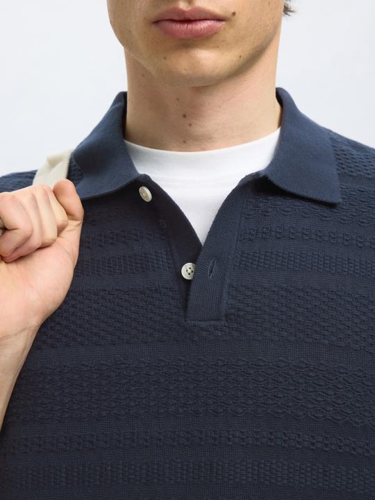 Actual product image Selected Textured Polohemd aus Strick (XL)