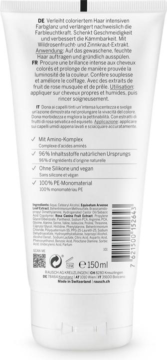Nährwerte und Zutaten Rausch Farbschutz-Conditioner mit Wildrose (150 ml)