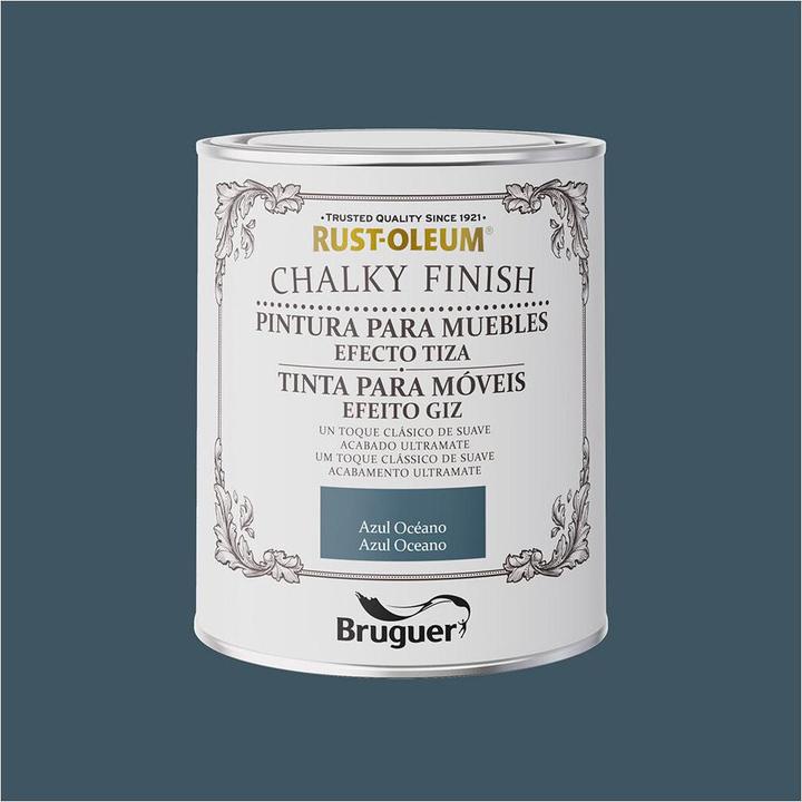 Actual product image Bruguer Chalky Finish Ocean Blue Furniture Paint (750 ml)