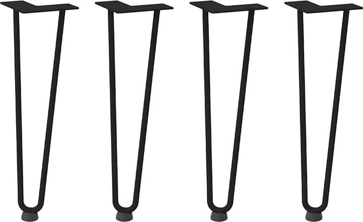 Image du produit vidaXL Pieds en épingle à cheveux 4 pièces Noir 42 cm Pied de table Hairpin en acier massif