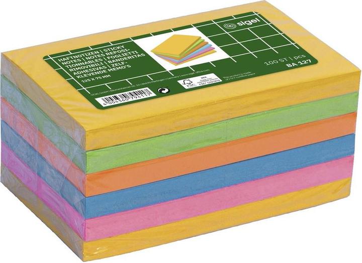 Actual product image Sigel Notepad 12.5 x 7.5 cm 600 pieces, Multicoloured (125 x 75 mm)