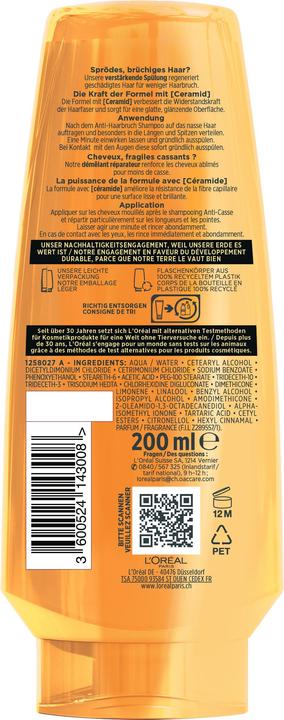 Valori nutrizionali e ingredienti L'Oréal Paris Elseve Anti-Casse (200 ml)