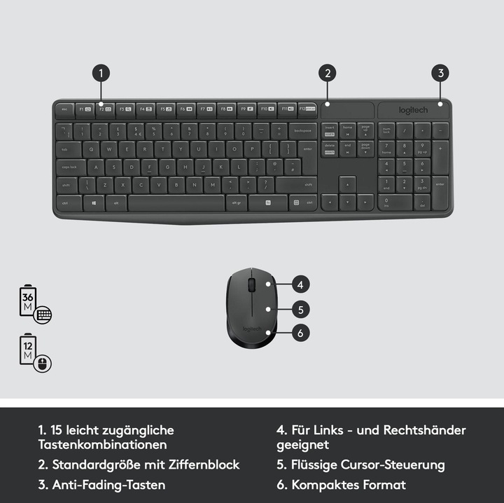 Actual product image Logitech Mk235 (CH, Wireless)