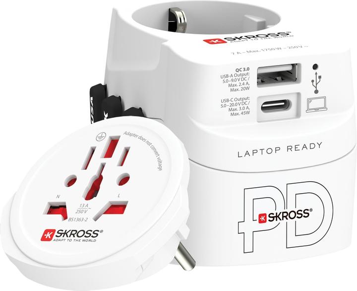 Actual product image Skross PRO Light USB AC45PD World