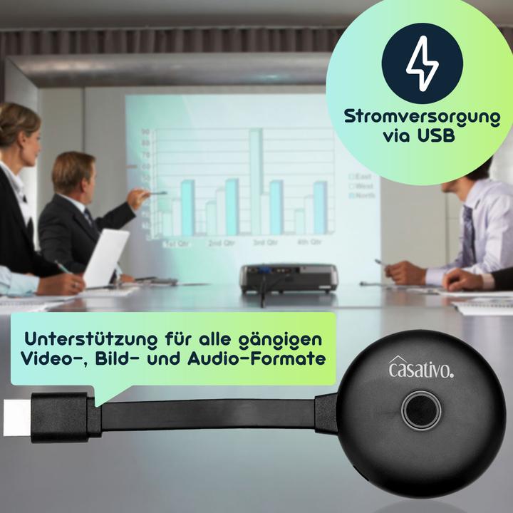 Produktbild Casativo 2er-Set WLAN-HDMI-Streaming-Empfänger für AirPlay, DLNA, Miracast, bis 4K UHD