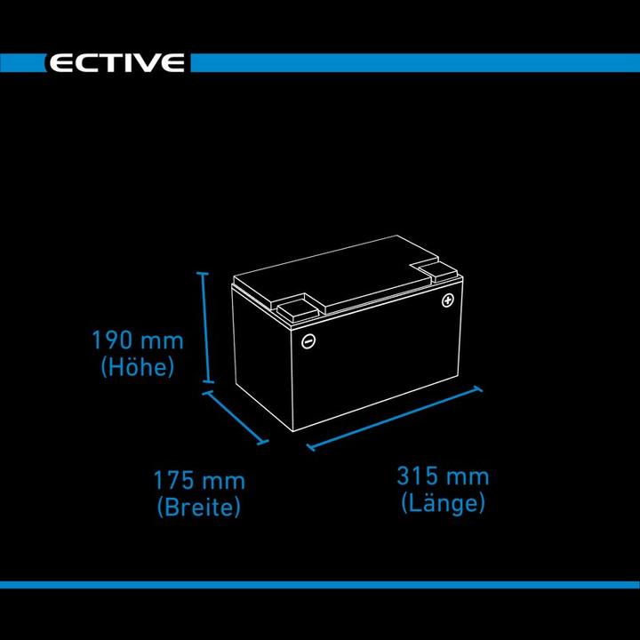 Produktbild Ective 12V 95Ah AGM Semi Cycle Versorgungsbatterie Wohnmobil Batterie 100Ah (12 V, 95 Ah)