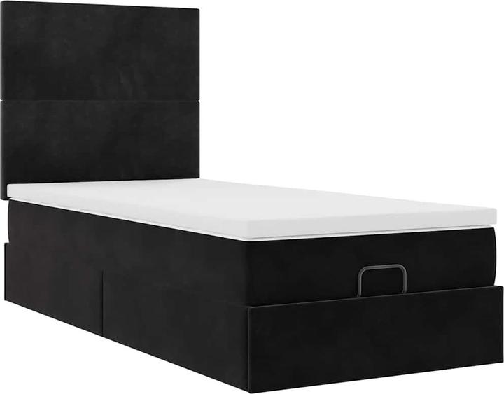 Produktbild VidaXL Ottoman-Bett mit Matratzen Schwarz 120x200 cm Samt Bettrahmen (120 x 200 cm)