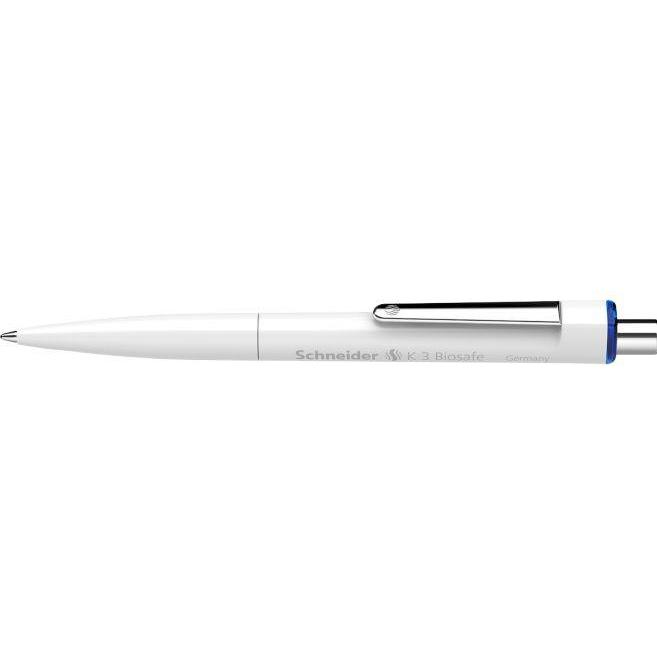 Thumbnail - Schneider, Schreibstifte, 10 Kugelschreiber K3 Biosafe weiss Schreibfarbe blau (Weiss, Blau, 10 x)