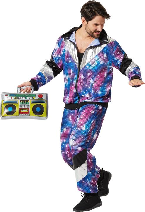 Produktbild tectake Herrenkostüm Retro 80er 90er Jahre Disco Jogginganzug (XXL)