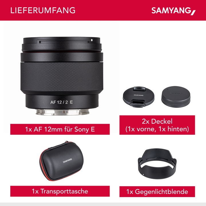 Image du produit Samyang AF 12mm f/2.0 Sony E-Mount (Sony E, APS-C / DX)