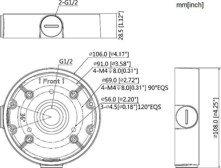 Produktbild Dahua Zusätzlicher Montagesockel für Kabel PFA139-B schwarz (Montage-Kit)