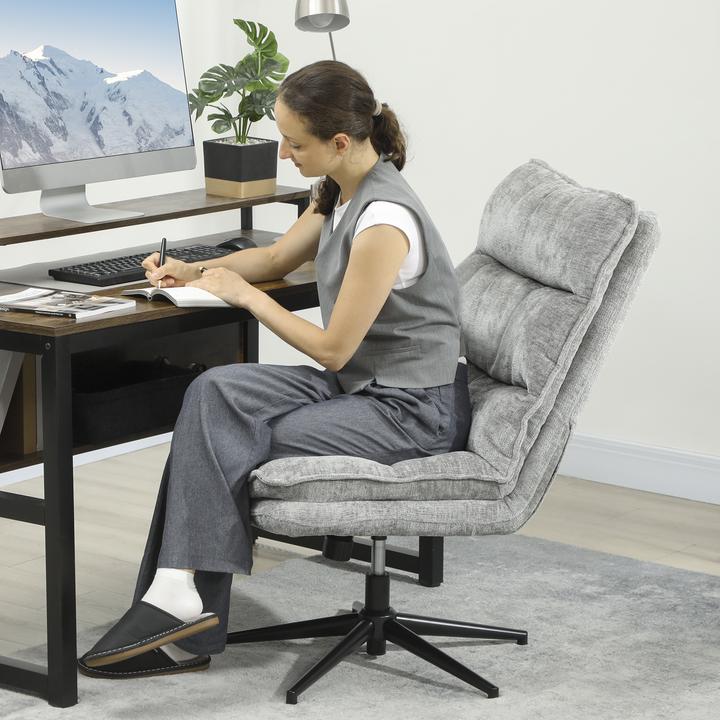 Produktbild Homcom Bürostuhl Polyester, Stahl Grau (48 - 54 cm)