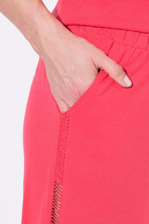 Actual product image Ulla Popken Openwork Detail Short Sleeve Two Piece Pajama Set (58)