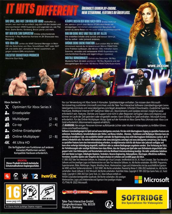 Image du produit 2K Games WWE 2K22 (Xbox Series X, DE)