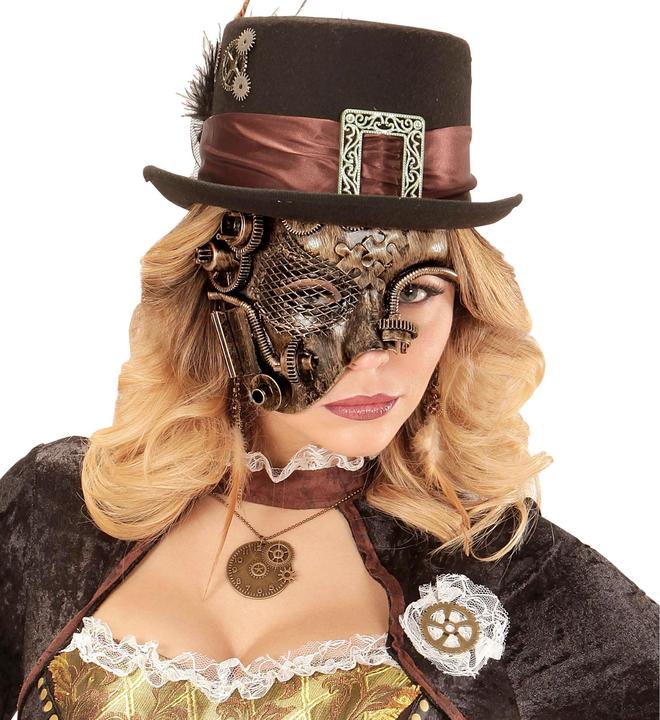 Actual product image Widmann Kupferfarbene Steampunk Halbmaske