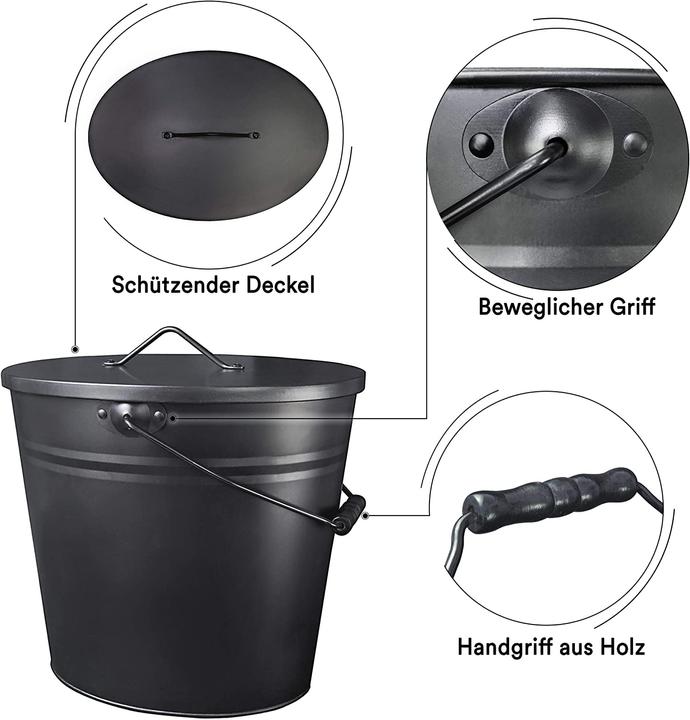 Image du produit Agora-Tec Seau à cendres avec couvercle
