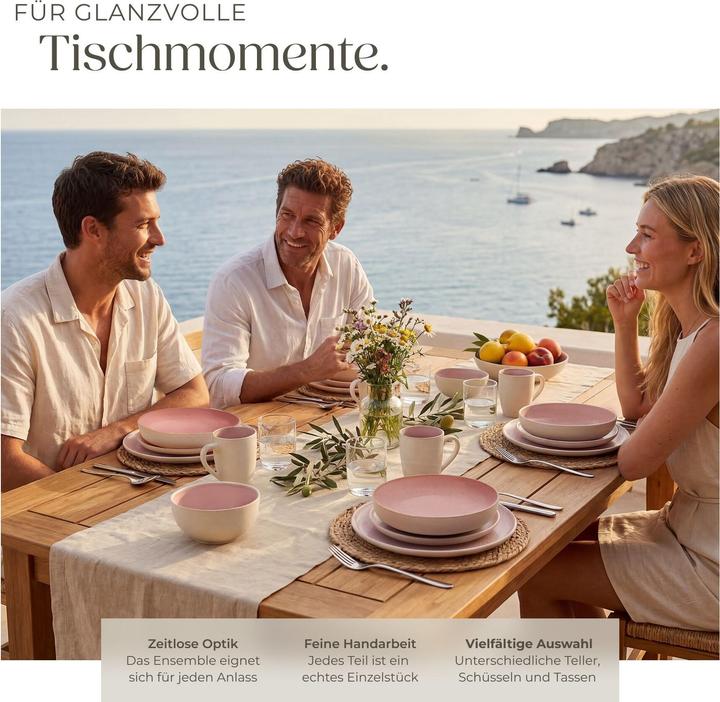 Actual product image tectake Mare tableware set in stoneware, for 6 people (30 pcs.)