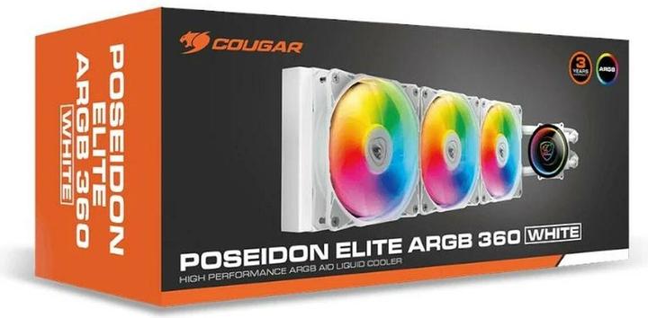 Actual product image Cougar Kit Watercooling AIO Poseidon Elite RGB - 360mm (Blanc)